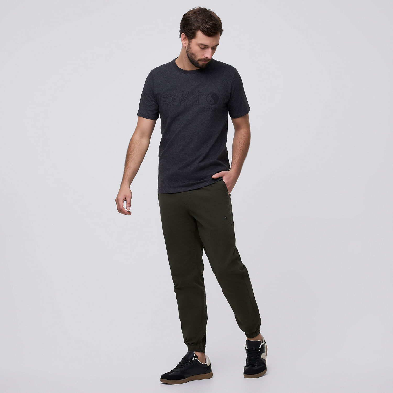 Pantalón Jogger Hombre Paper Solid Aereal Verde Talla M