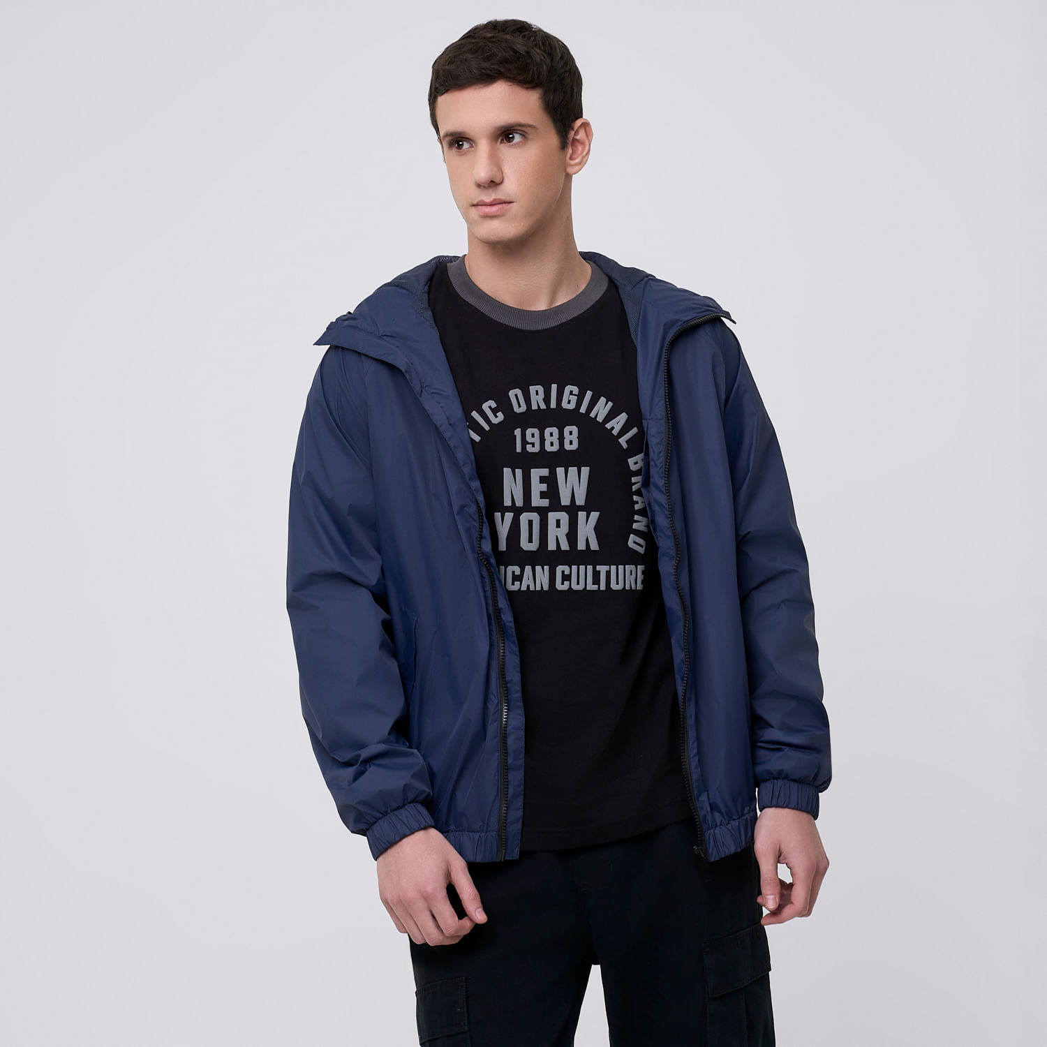 Casaca Hombre Cortaviento Amc Azul Talla XL
