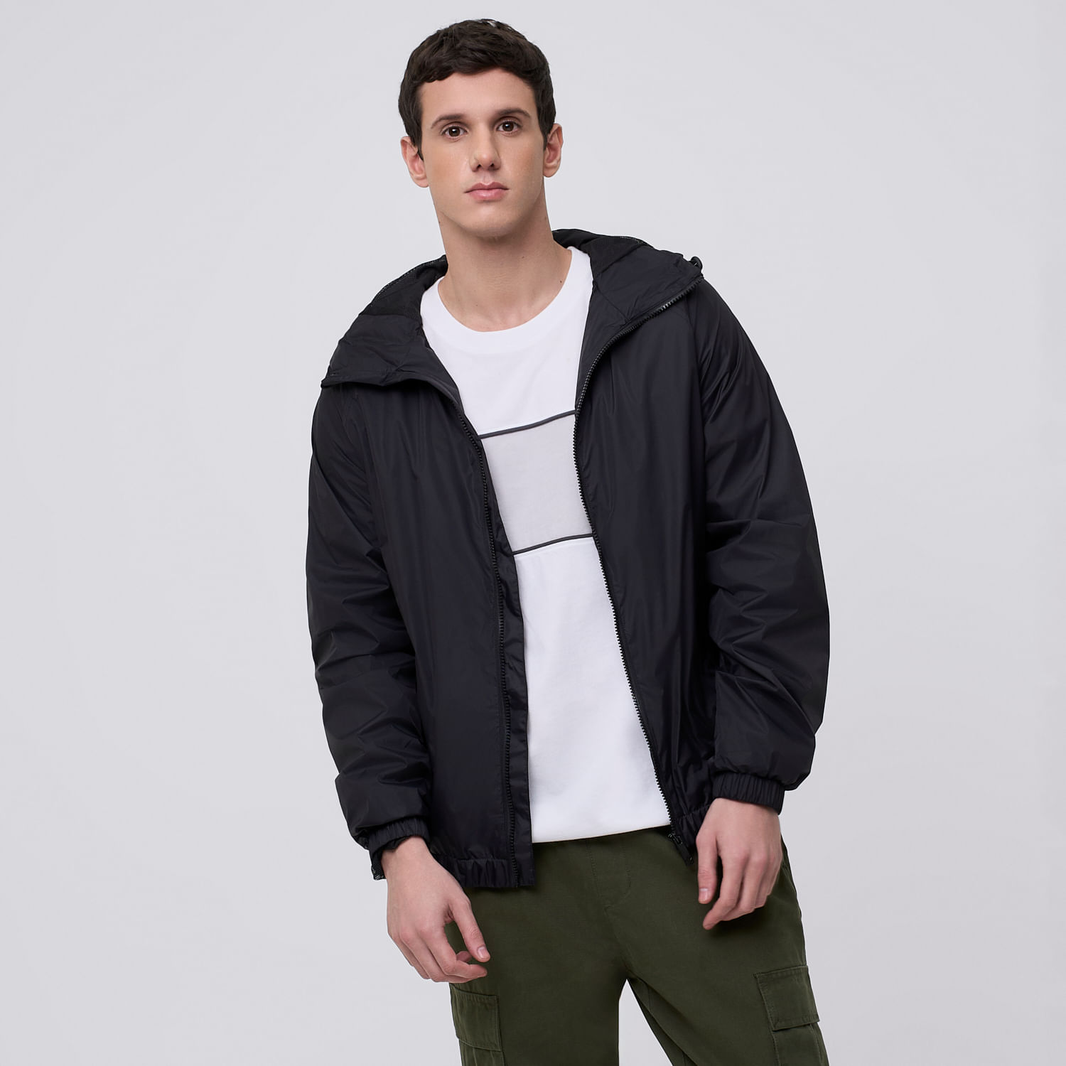 Casaca Hombre Cortaviento Amc Charcoal Talla S
