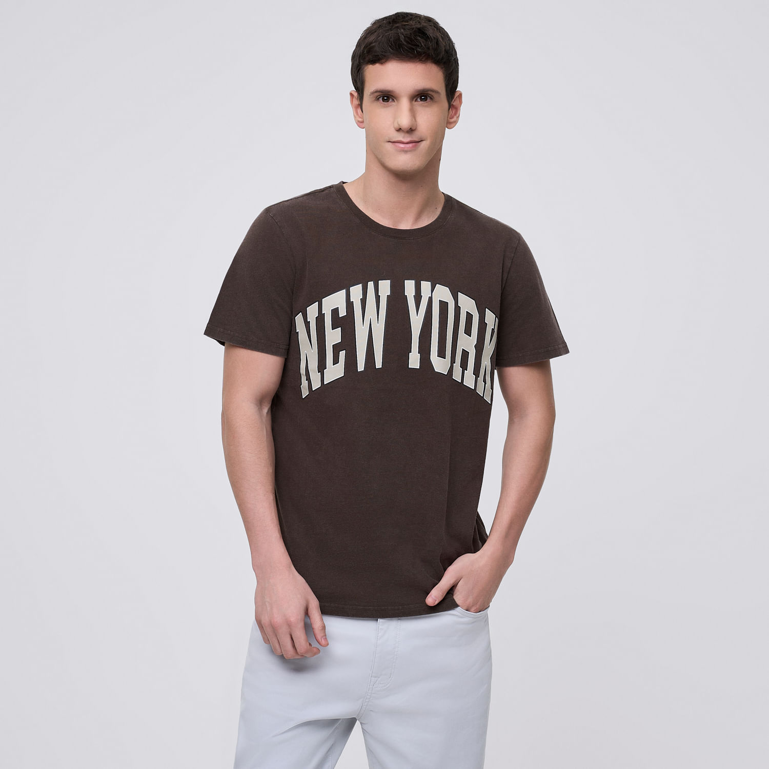 Polo Hombre New York Amc Marron Talla S