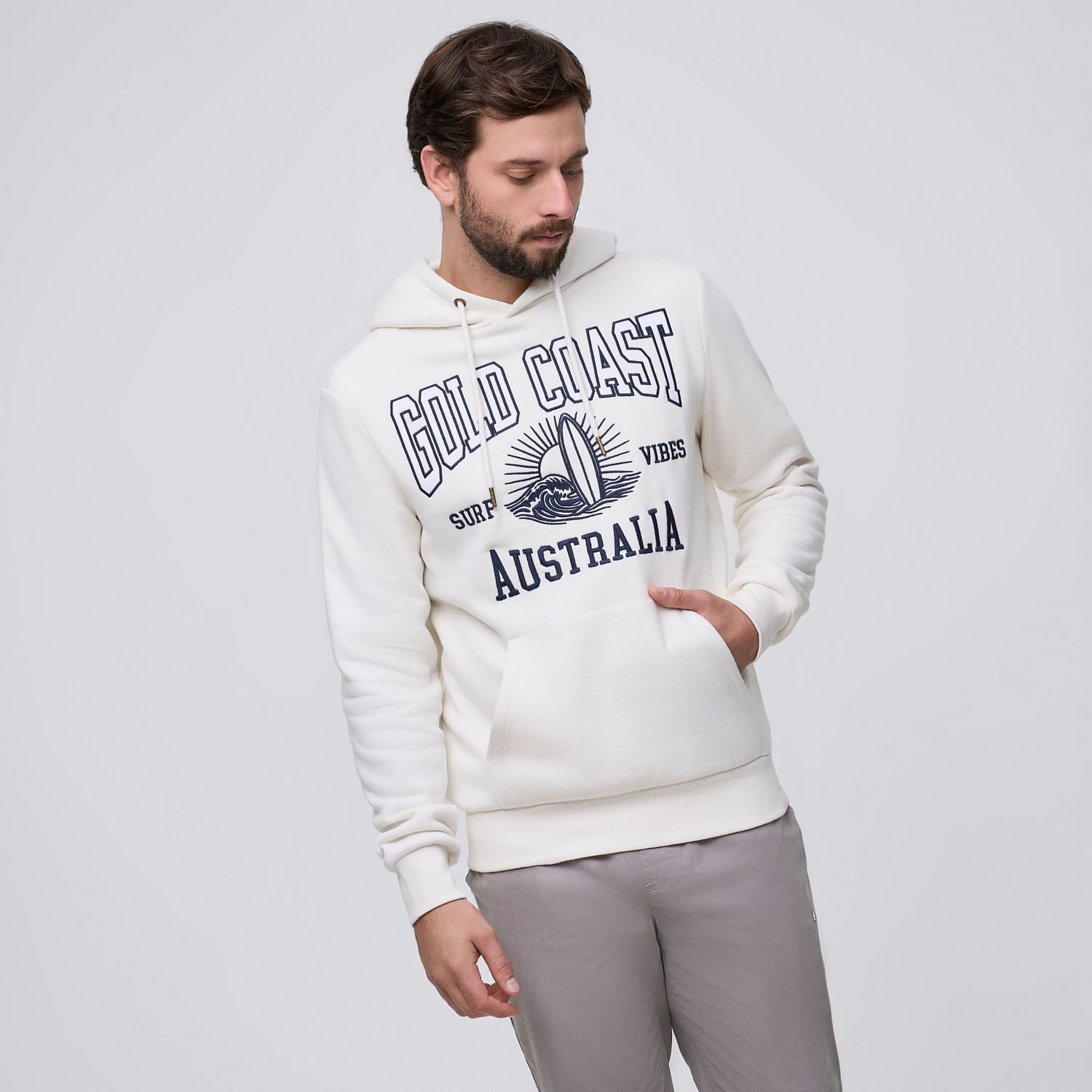 Polera Hombre Logo Aereal Blanco Talla L