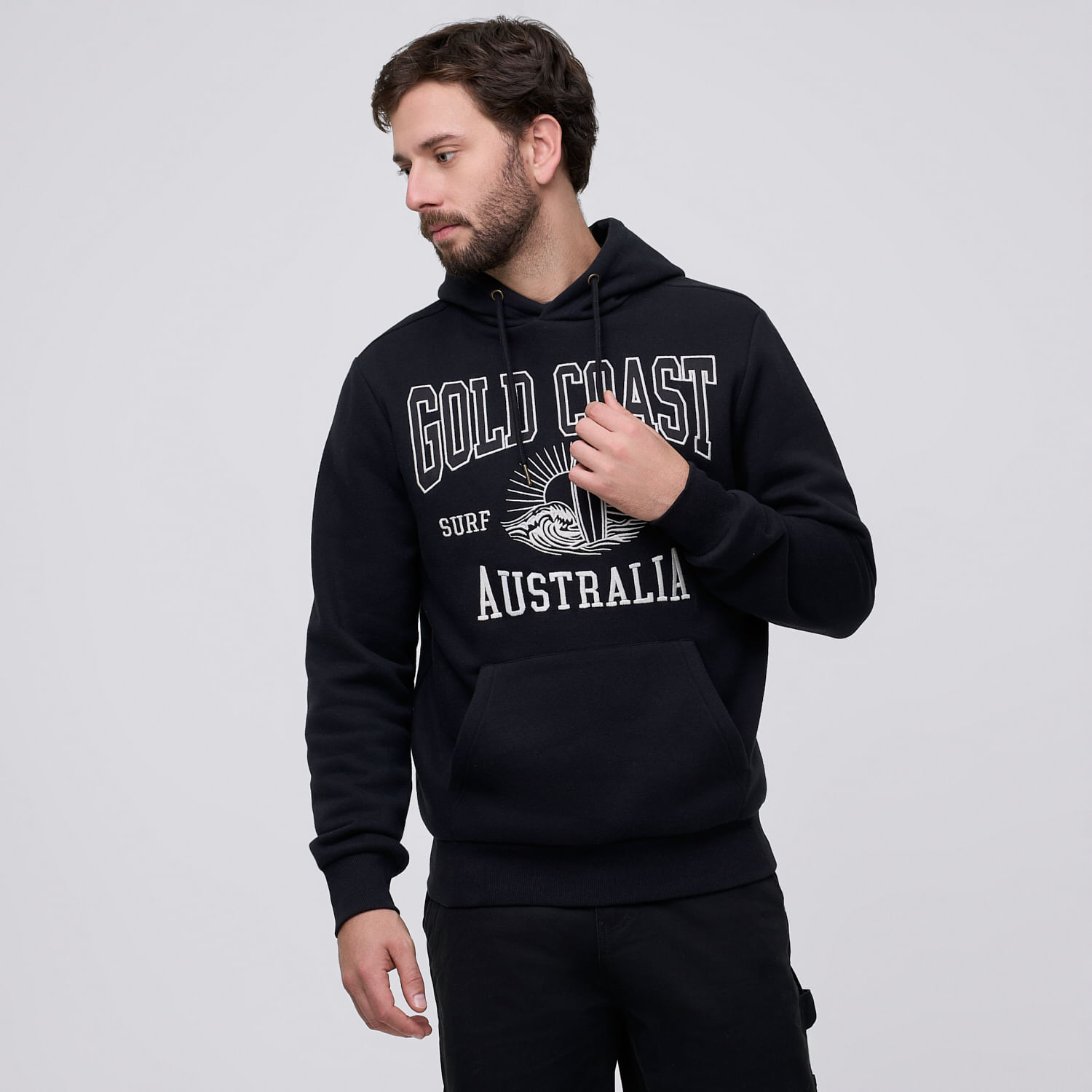 Polera Hombre Logo Aereal Negro Talla S