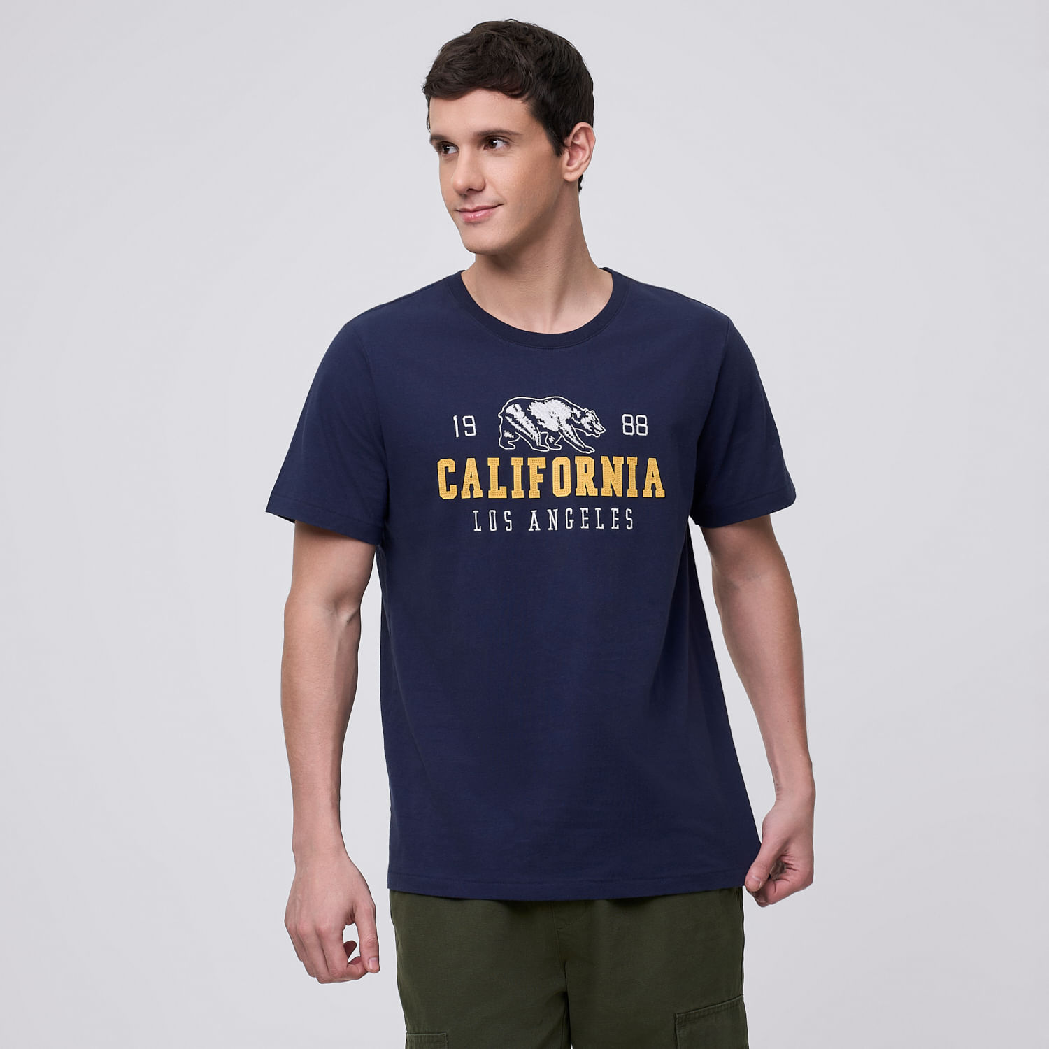 Polo Hombre Parche Bordado Amc Azul Talla S