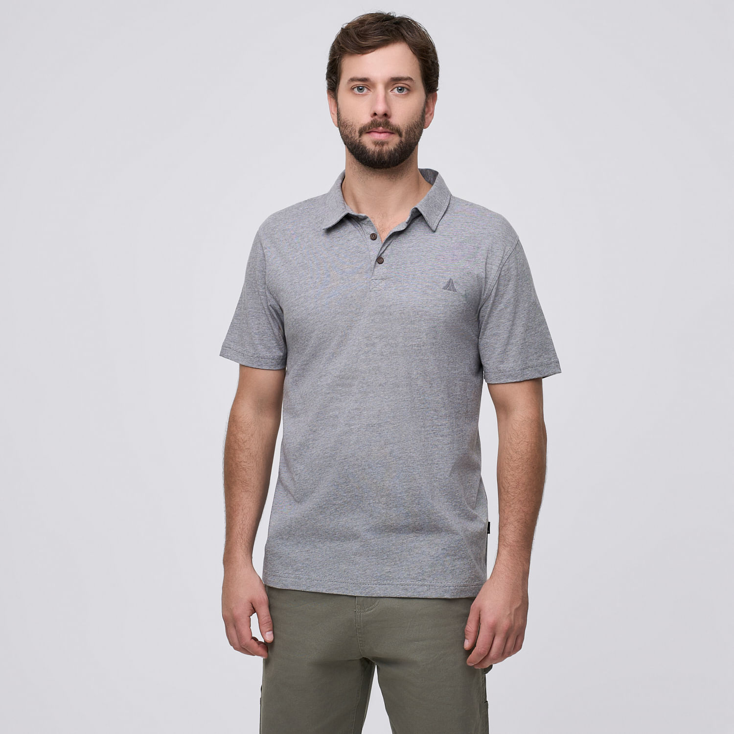 Polo Hombre Cuello Rayas Aereal Charcoal Talla XL
