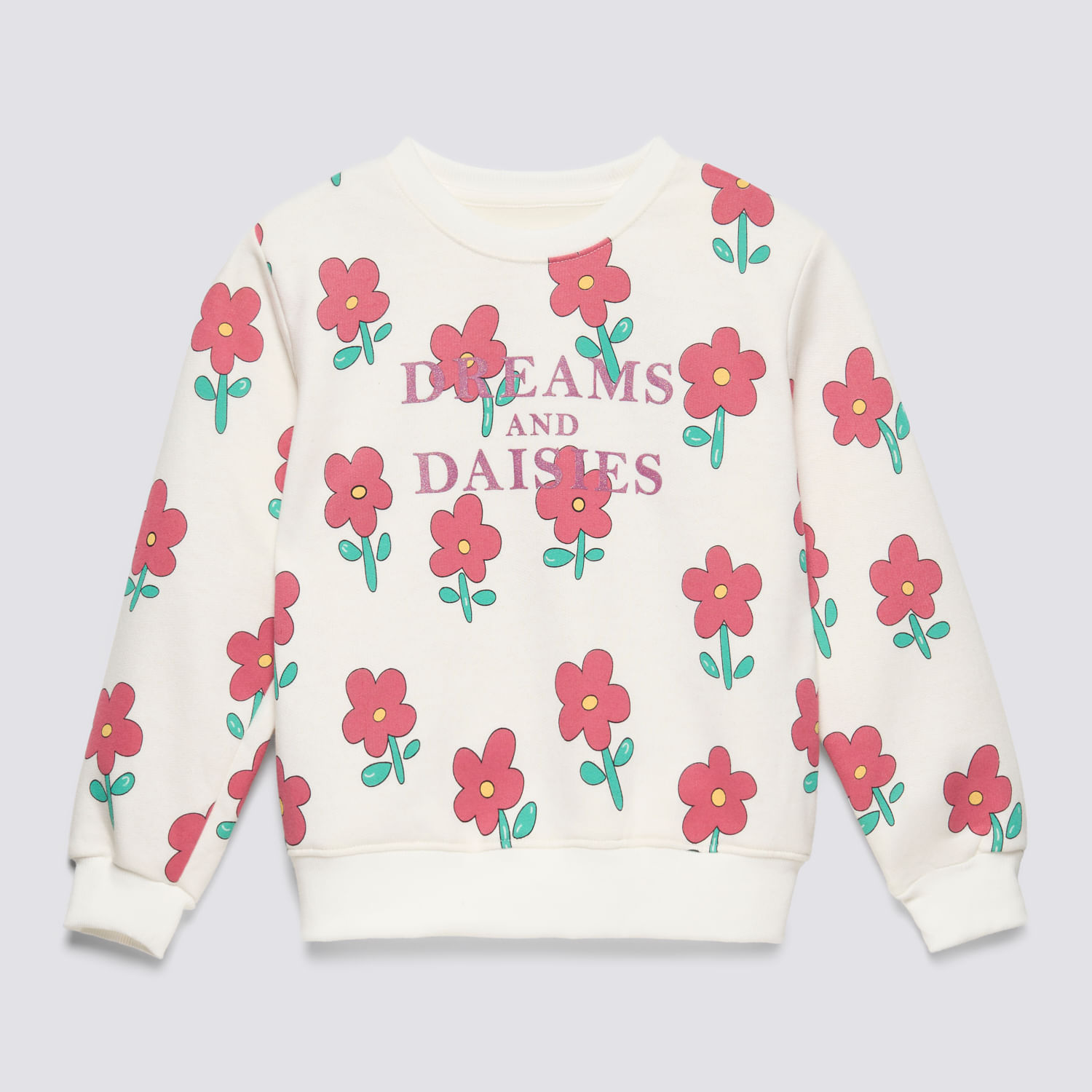 Polera Niña Fleece Promo Circus Ecru Talla 12