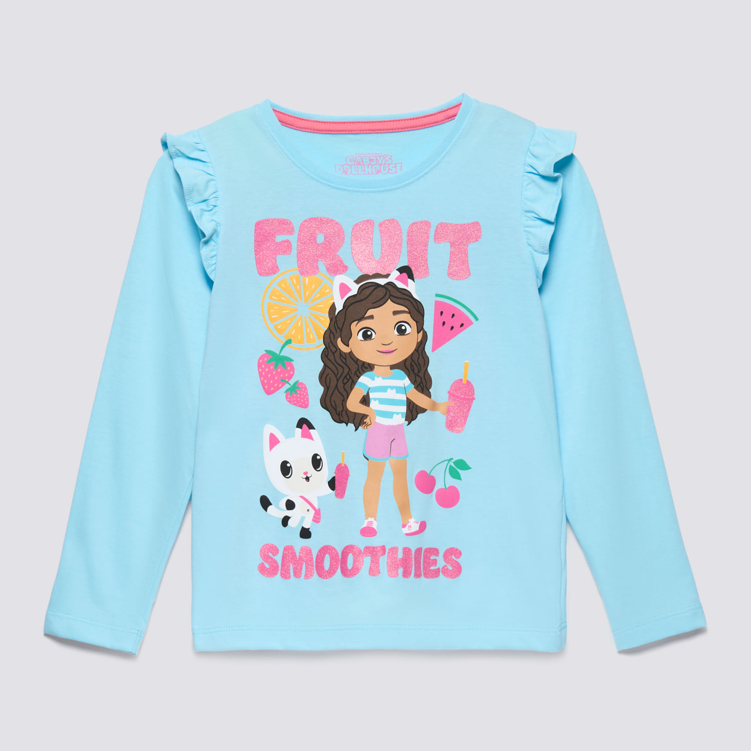Polo Manga Larga Niña Alita Gabbys Dollhouse Celeste Talla 8