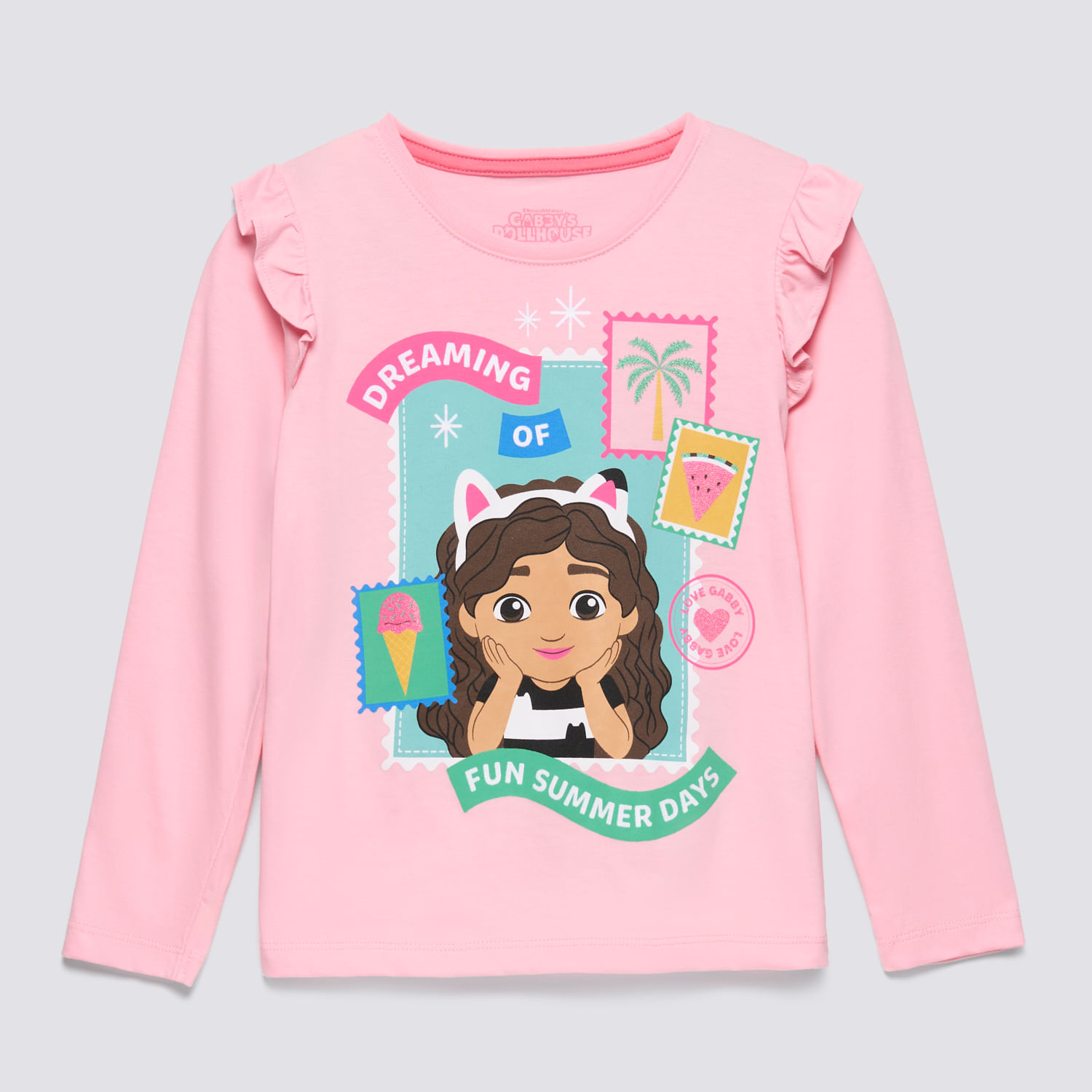 Polo Manga Larga Niña Alita Gabbys Dollhouse Rosado Talla 6