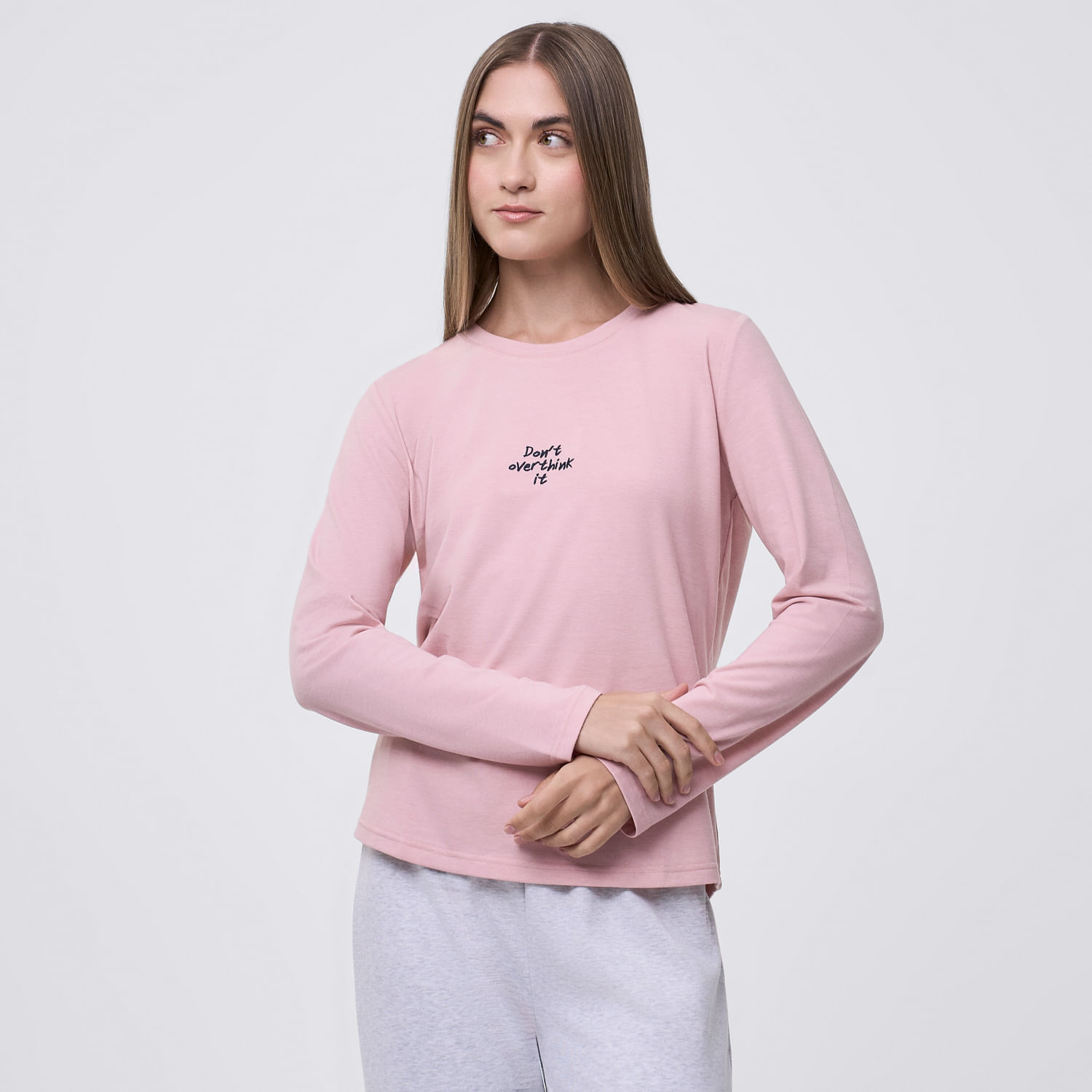 Polo Pijama Mujer Print Hypnotic Manga Larga Rosado Talla S