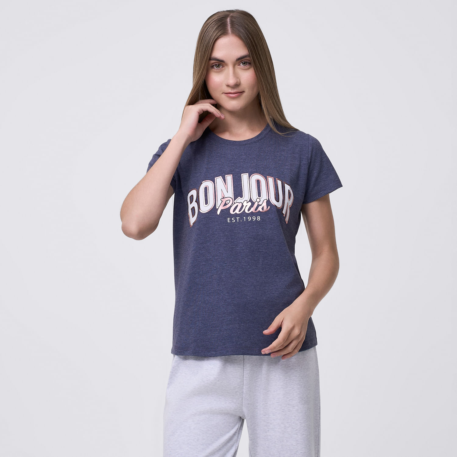 Polo Pijama Mujer Print Hypnotic Manga Corta Azul Talla S