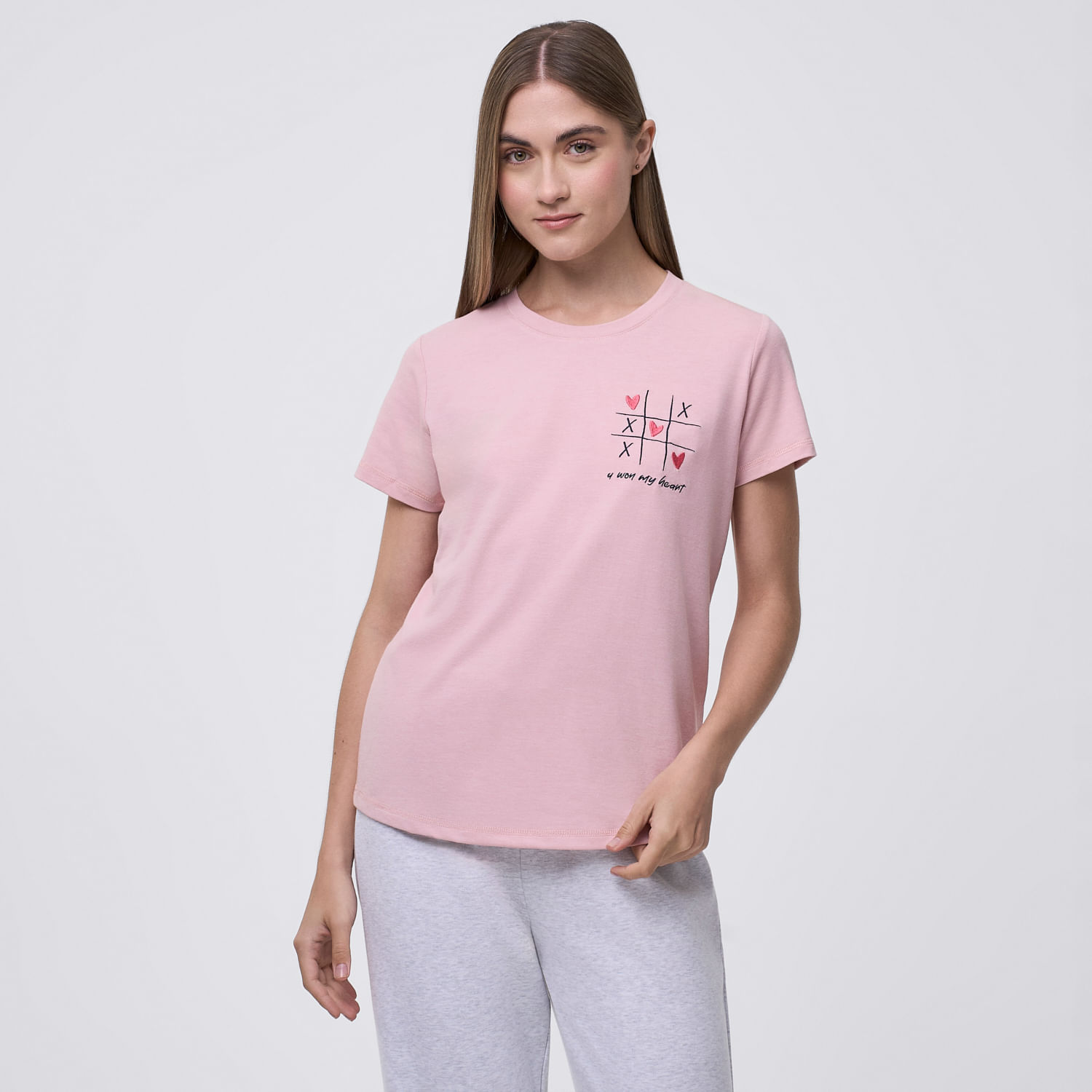 Polo Pijama Mujer Print Hypnotic Manga Corta Rosado Talla S