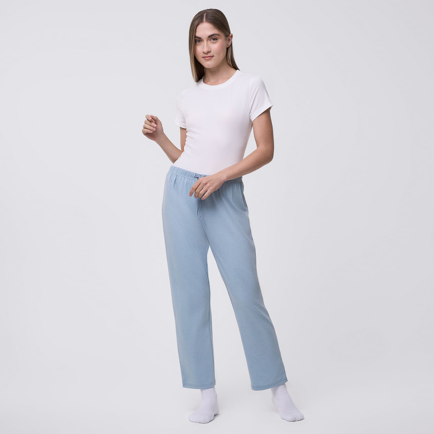 Pantalón Pijama Mujer Liso Hypnotic Celeste Talla Xl