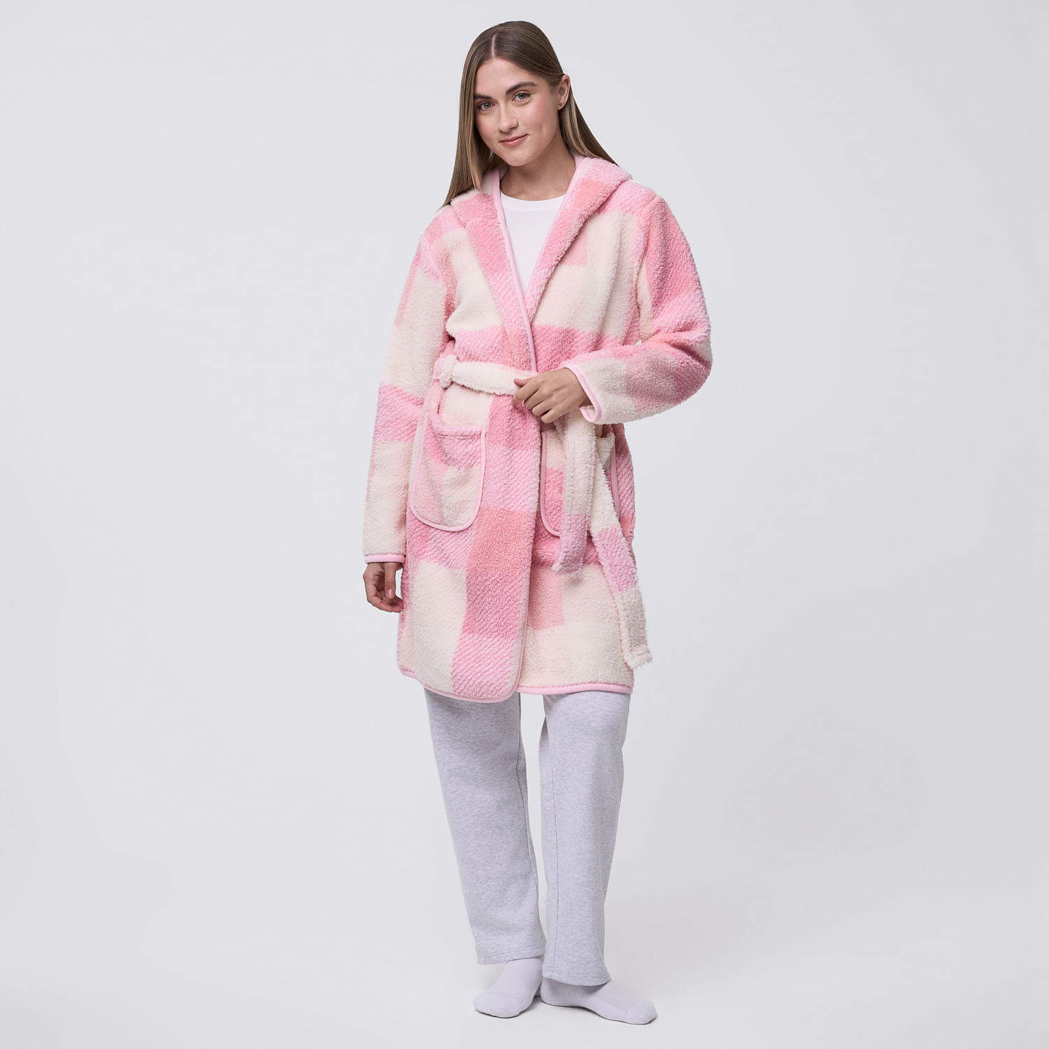 Bata Mujer Checks Coral Hypnotic Rosado Talla L