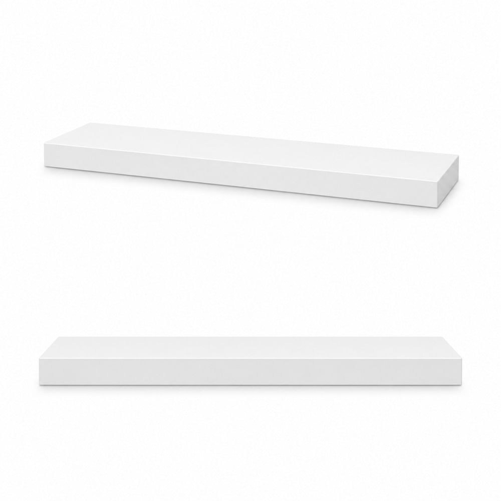 Repisa Flotante Recta Blanca 25x10 x1.8 cm de Melamina Pelikano para Sala Dormitorio Oficina