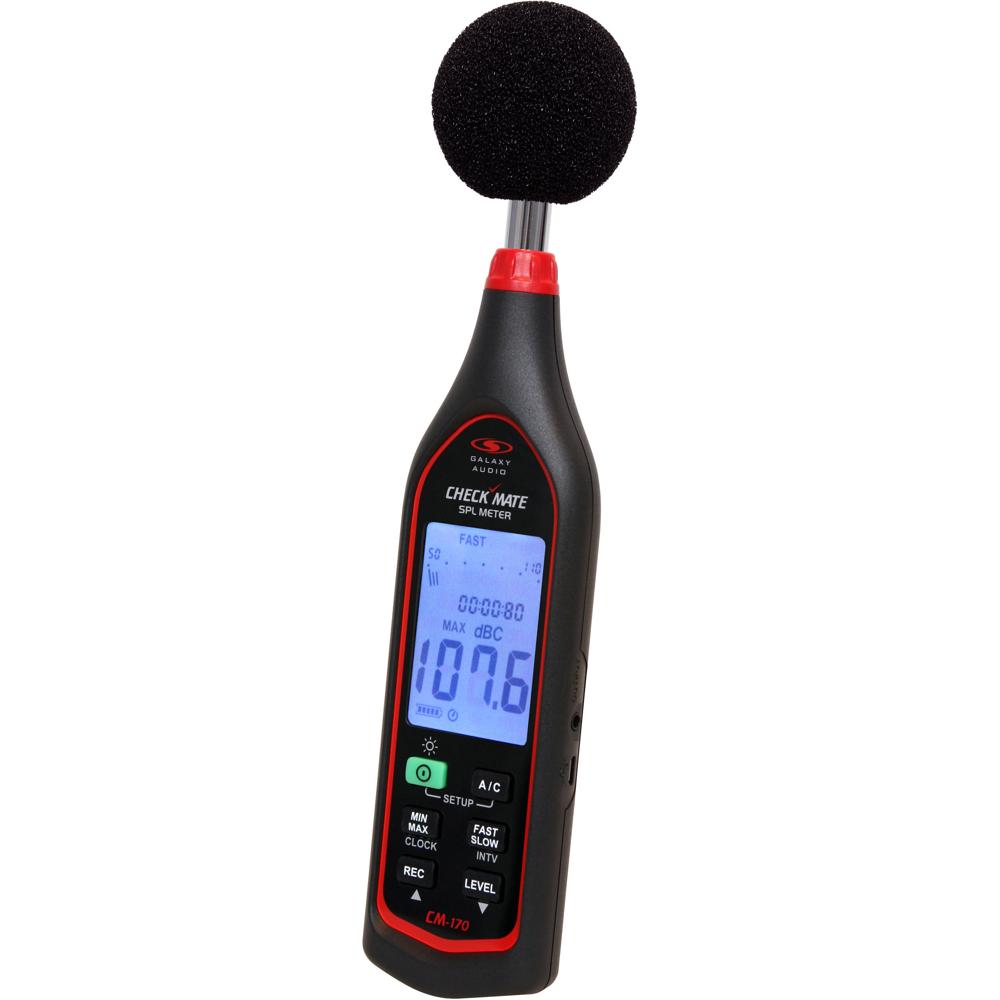 Galaxy Audio CM-170 Medidor SPL Check Mate Series Type II con Registro de Datos y Rango de