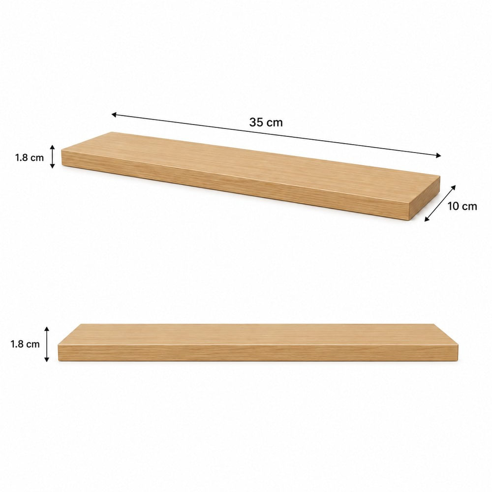 Repisa Flotante Recta Panela 35x10 x1.8 cm de Melamina Pelikano para Sala Dormitorio Oficina
