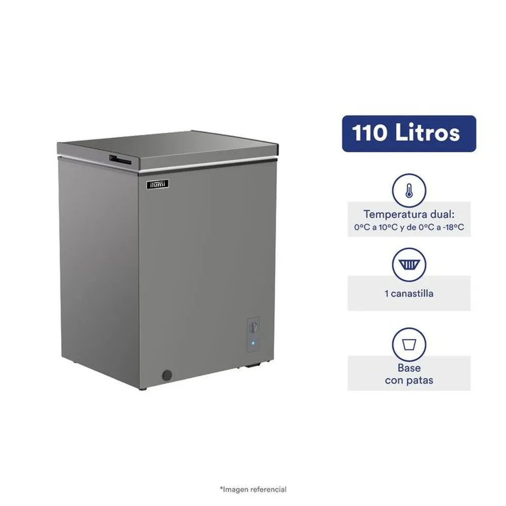 Congelador dual Ilumi  110 litros gris TFI-1100DG