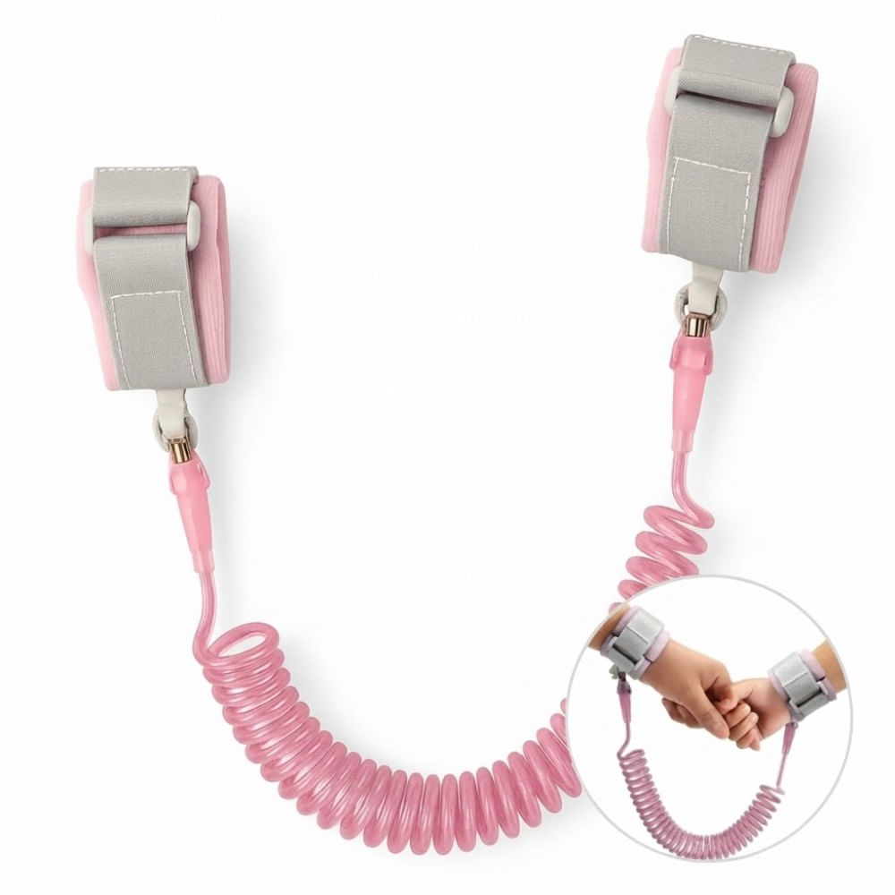 Pulsera de Seguridad Antipierde con Velcro 2 m Rosado