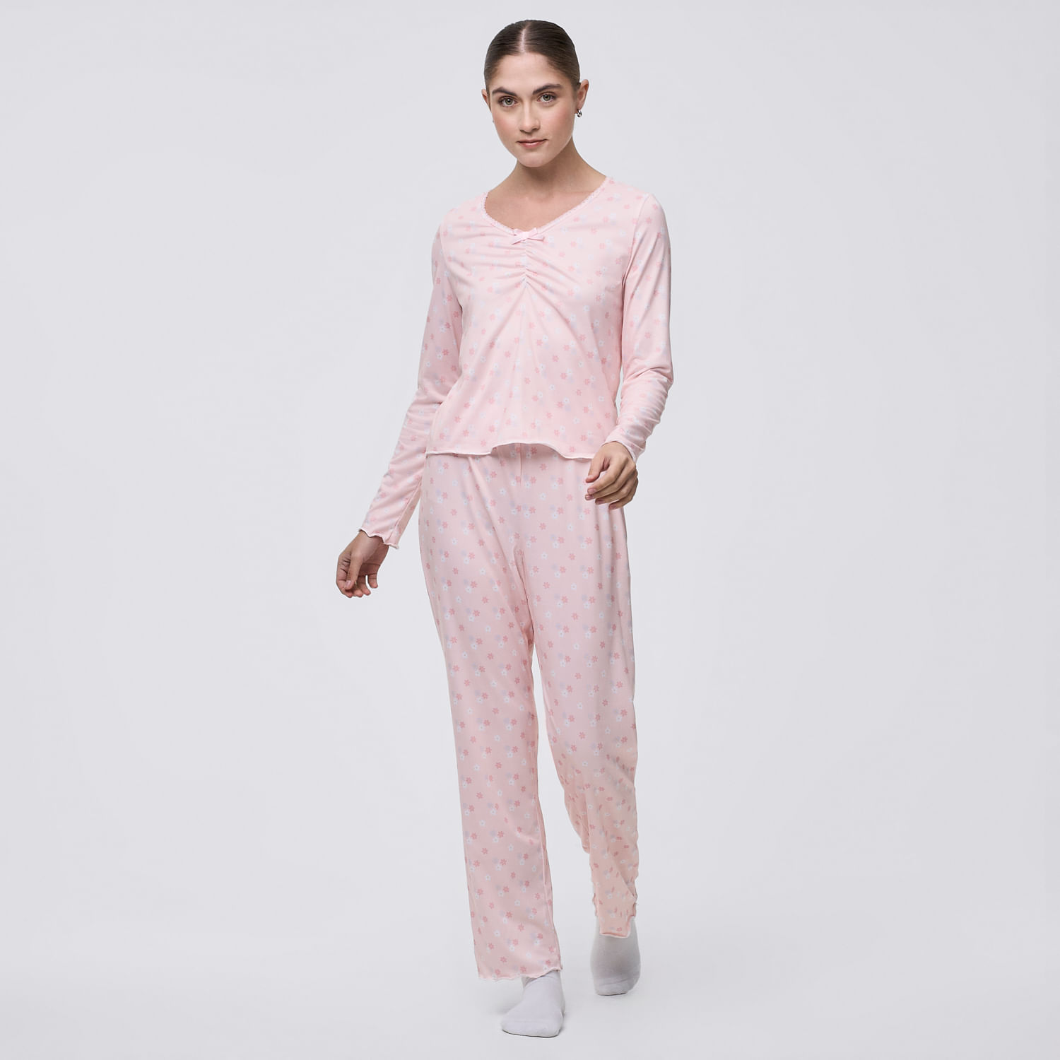 Pijama Mujer Print Peach Hypnotic Manga Larga Rosado Talla Xl
