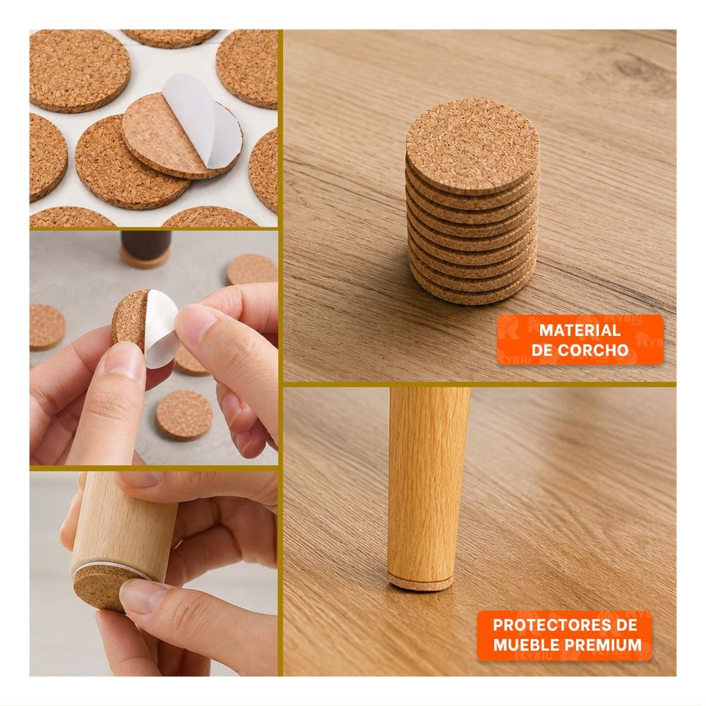 Set Antideslizantes para Patas de Sillas Circulares Mostaza 9 Piezas