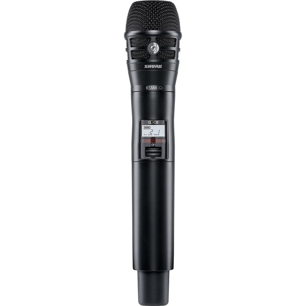 Shure QLXD2/KSM8 Micrófono Inalámbrico Digital de Mano con Cápsula KSM8, 1760 Frecuenci