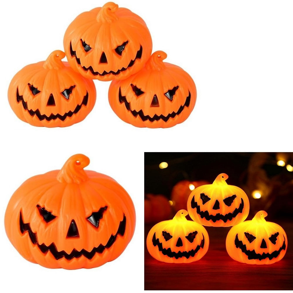 Set de 5 Luces Decorativas Mini Calabazas a Pila para Halloween