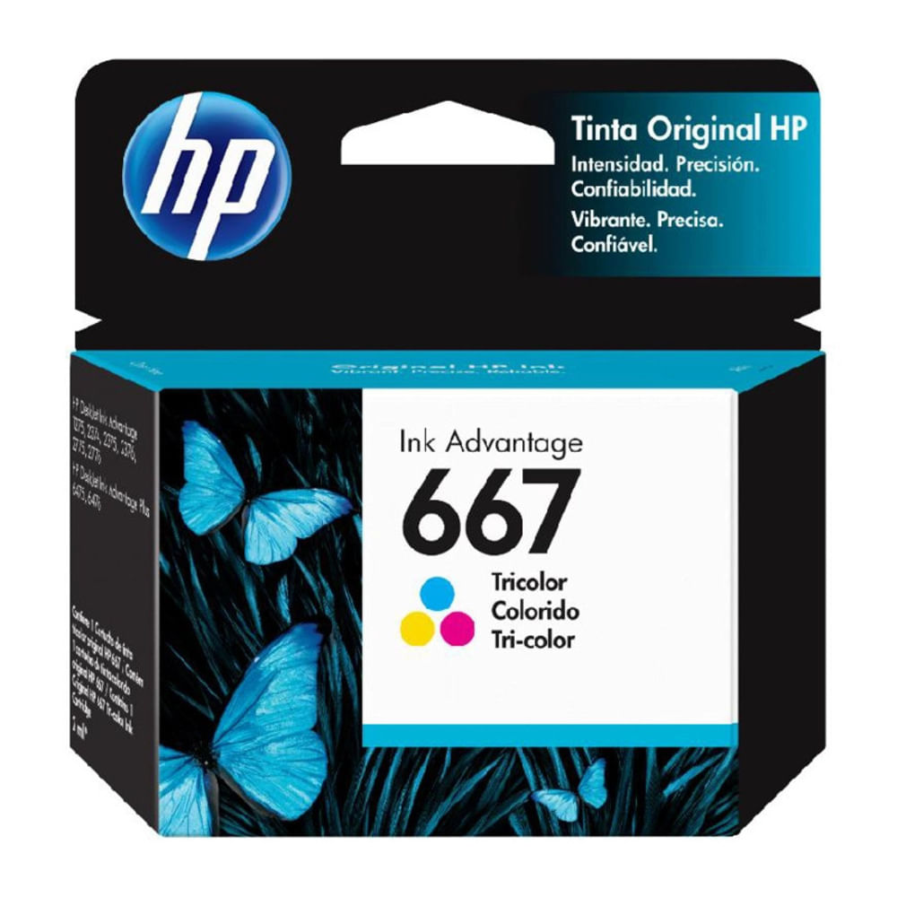 Cartucho de Tinta HP 667 Tricolor Original 3YM78AL