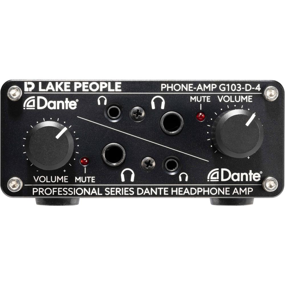 Lake People G103D4 Amplificador de Auriculares Dante - 4 Canales, 24-Bit/192 kHz, Conector