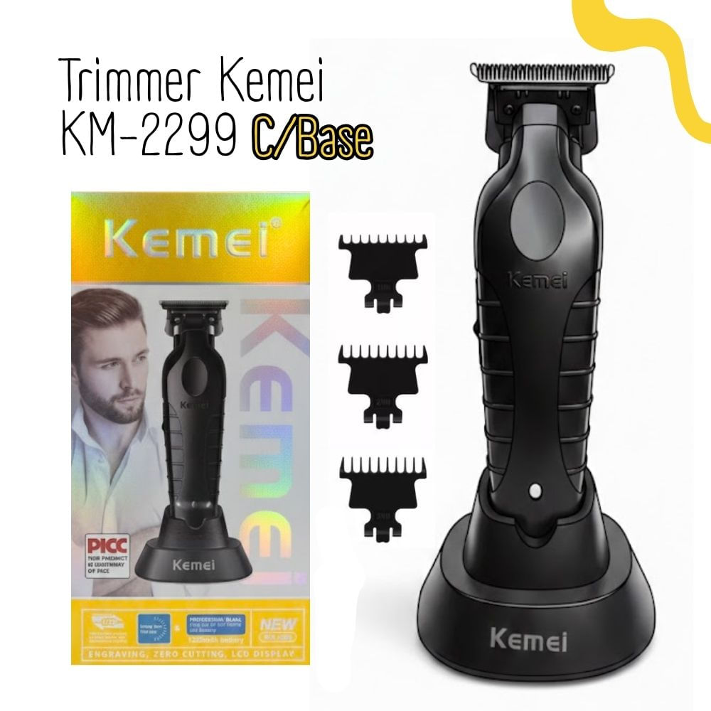 TRIMMER RECARGABLE KEMEI KM-2299 CON BASE.