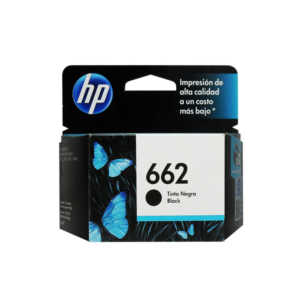 Cartucho de Tinta HP 662 Negro Original CZ103AL para DeskJet e Ink Advantage