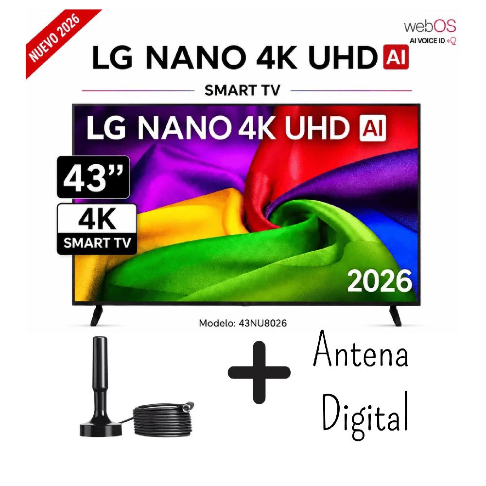 Televisor LG 43 Pulgadas Con IA NANOCELL UHD 4K WebOS 43NU800BPSC - Antena Digital -Modelo 2026