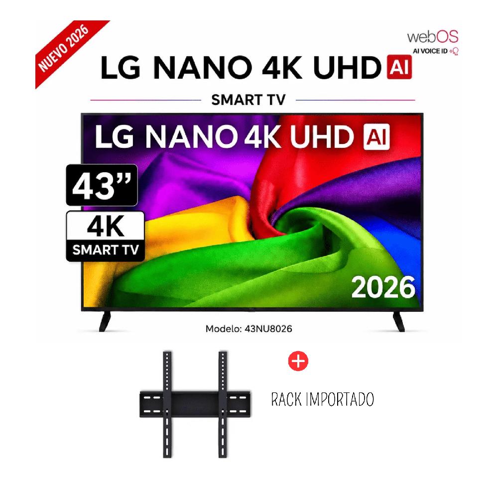 Televisor LG 43 Pulgadas Con IA NANOCELL UHD 4K WebOS 43NU800BPSC -Rack Importado -Modelo 2026