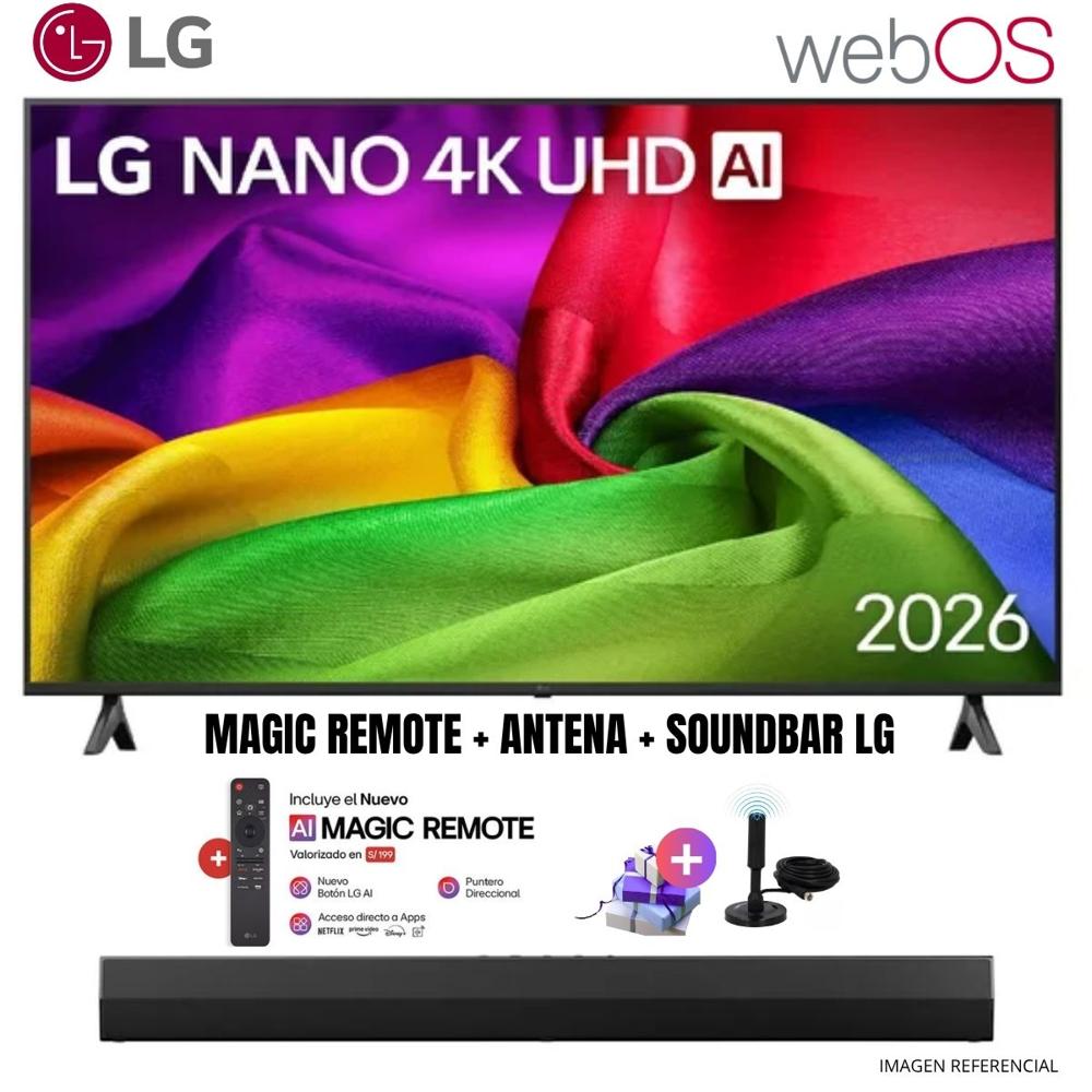 Televisor Smart TV LG 55'' NANO UHD 4K WebOS 55NU800BPSB 2026  - Ant - Soundbar LG
