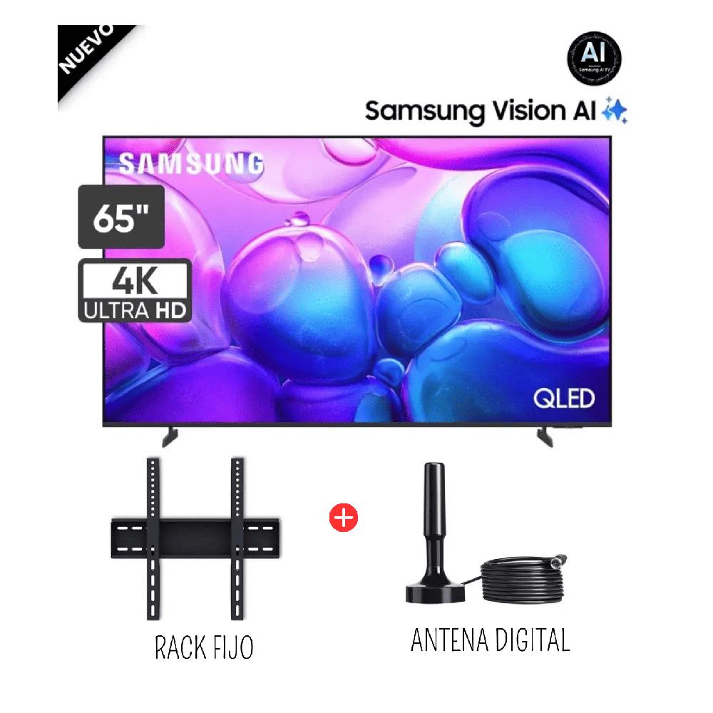 Televisor Samsung 65 Pulgadas QLED UHD 4K TizenOS QN65Q6FAAGXPE - Antena Digital - Rack Fijo
