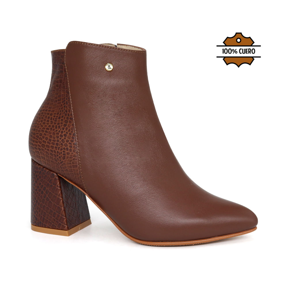 Botines Casuales Mujer Cuero Premiun Rumi-ka26q3 Cafe 37