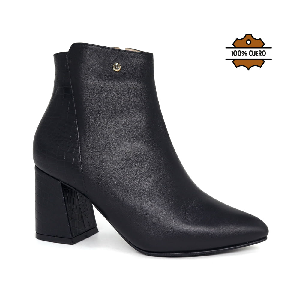 Botines Casuales Mujer Cuero premiun Rumi-KA26Q3 Negro 38