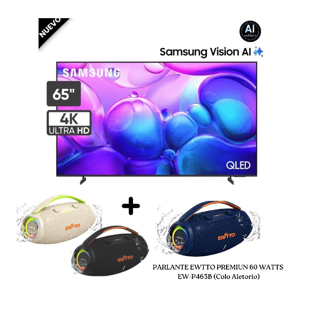 Televisor Samsung 65 Pulgadas QLED UHD 4K TizenOS Smart TV QN65Q6FAAGXPE - 1 PARLANTE EWTTO EW-P463B