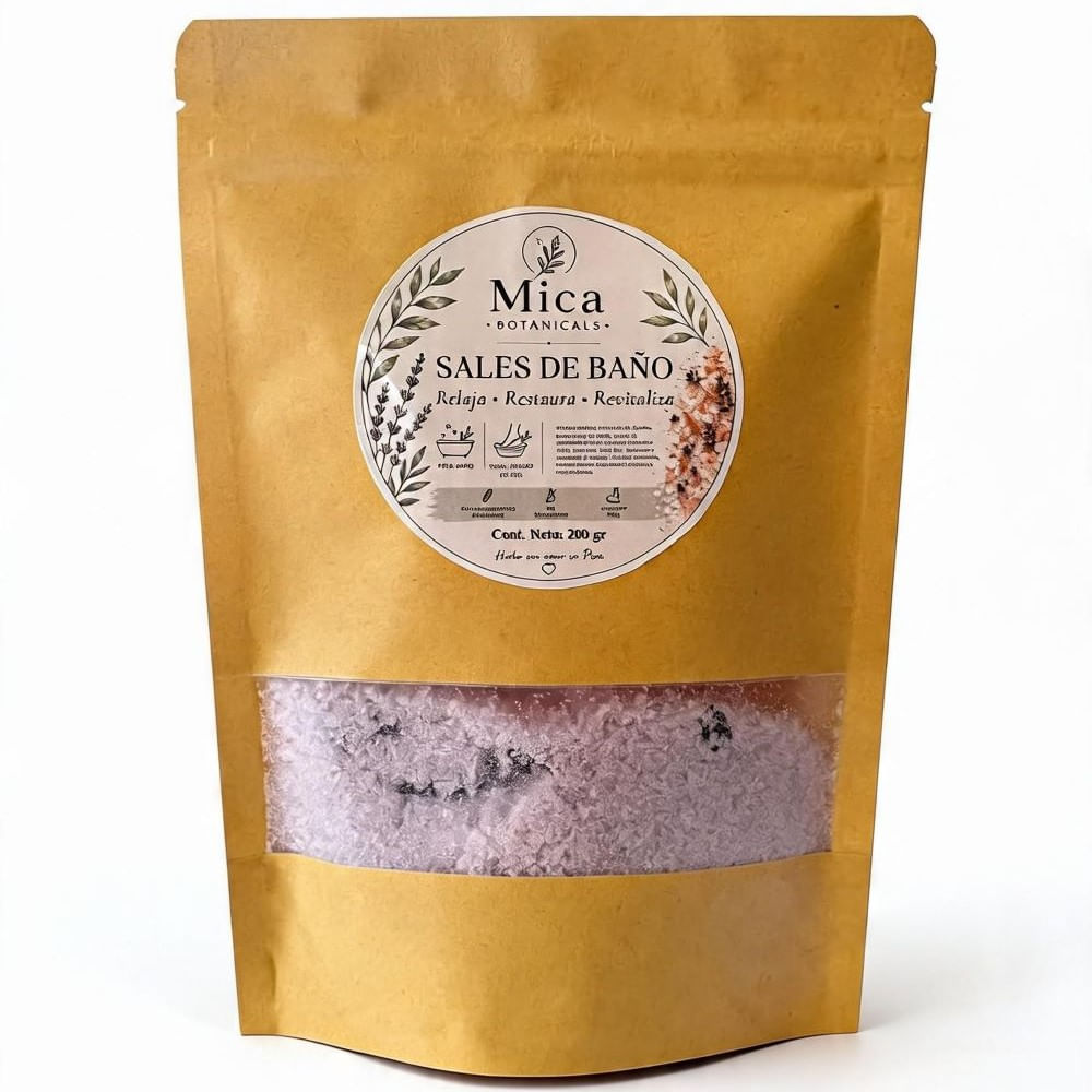 SALES DE EPSOM BAÑO y PIES CANSADOS - MICA BOTANICALS- AROMATERAPIA JAZMIN NATURAL x 200g