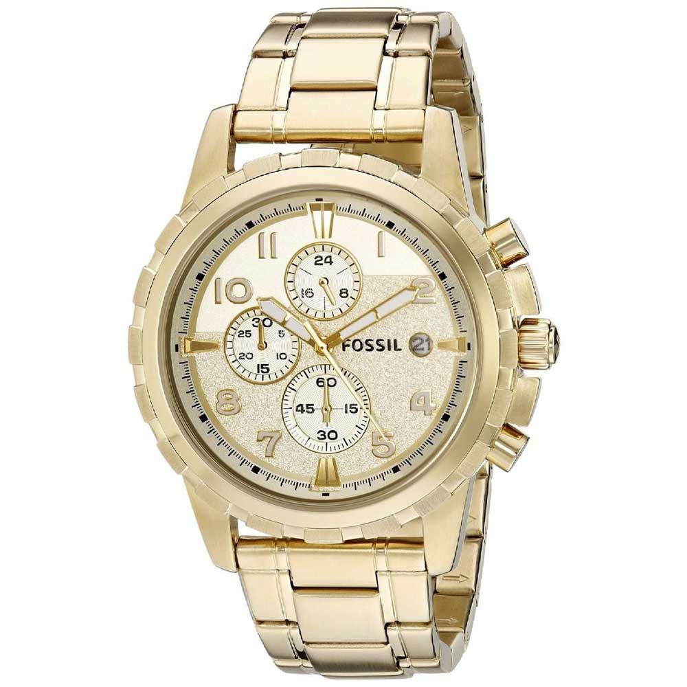 Reloj Fossil Dean FS4867 Fecha Cronómetro Acero Inoxidable Dorado