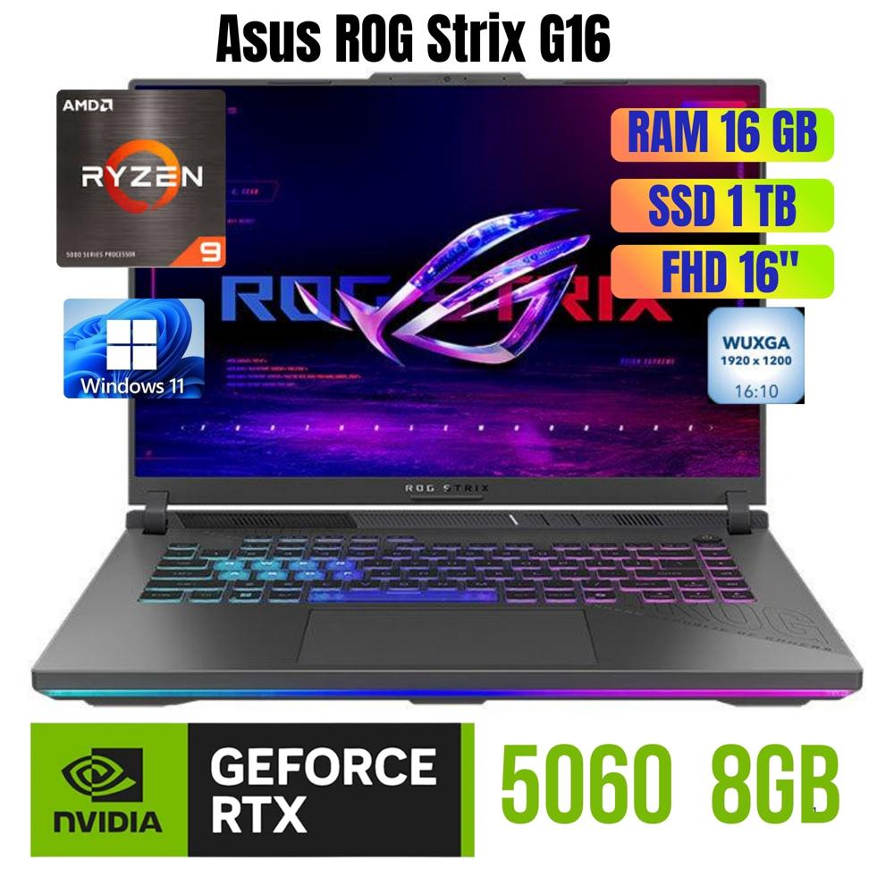 LAPTOP GAMER ASUS ROG STRIX G16 AMD Ryzen 9 Ram 16GB SSD 1TB -90NR0KW8-M006W0