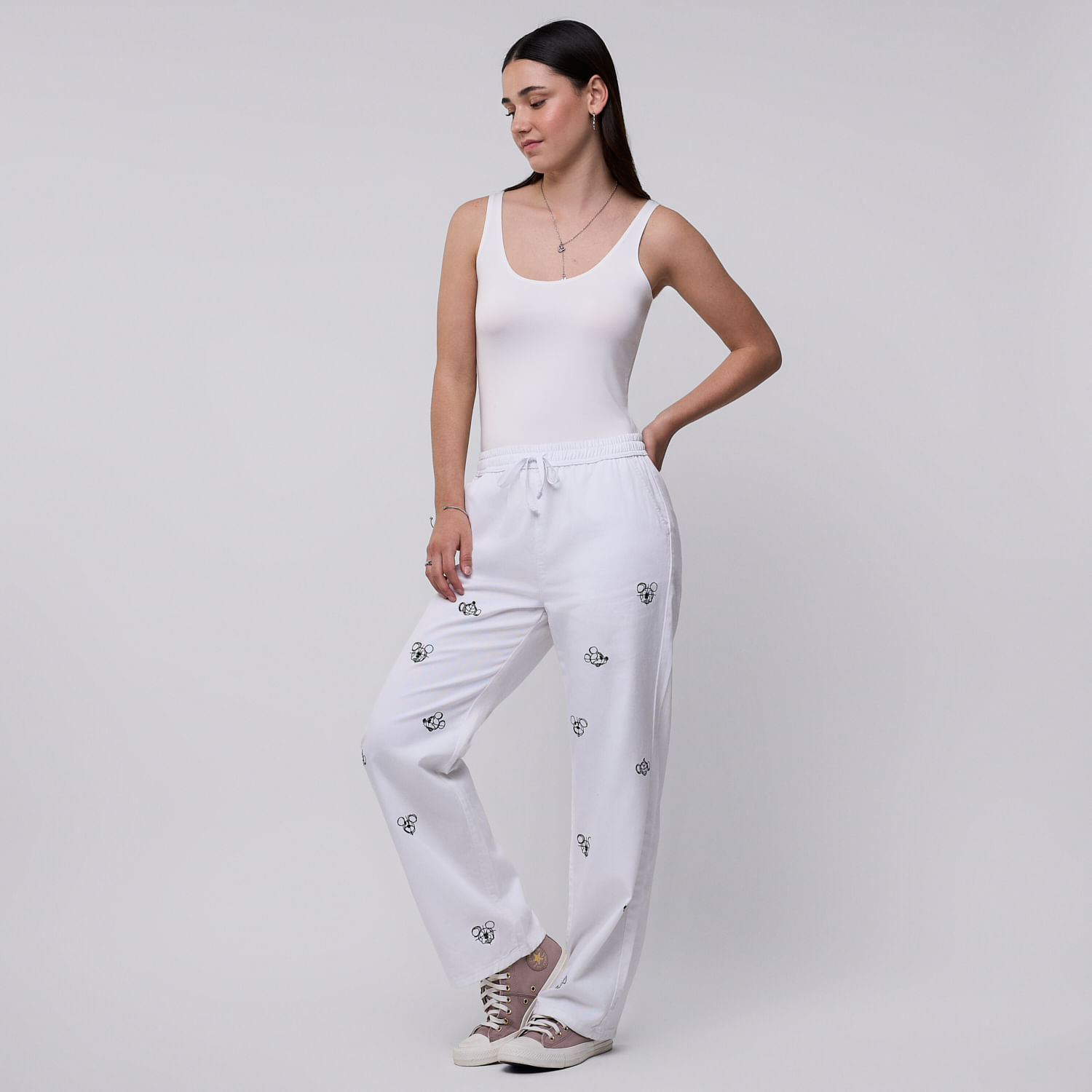 Pantalón Mujer Bordy Disney Blanco 32