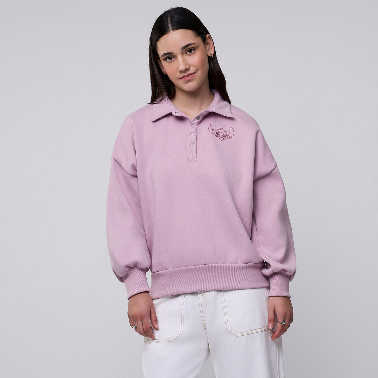 Polera Mujer Stitch Disney Palo Rosa S
