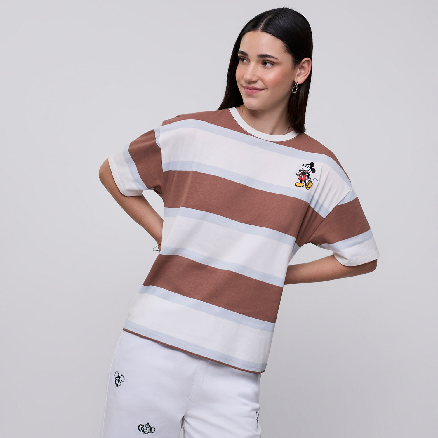 Polo Mujer Rayas Disney Manga Corta Marrón L