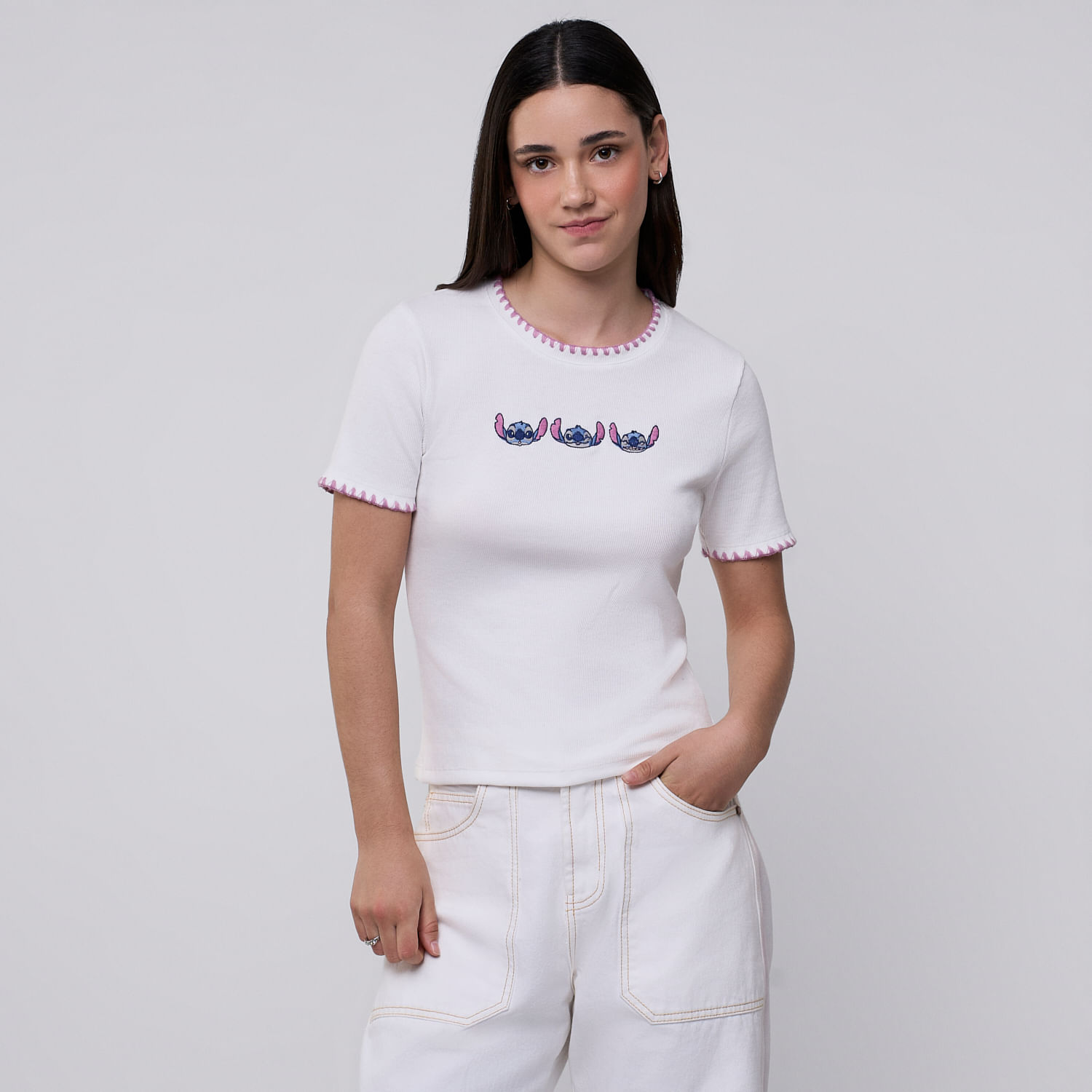 Polo Mujer Aloha Disney Manga Corta Ecru S