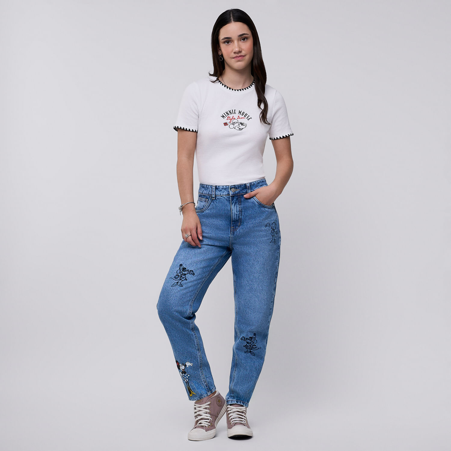 Jean Mujer Sketch Disney Mom Fit Celeste 28