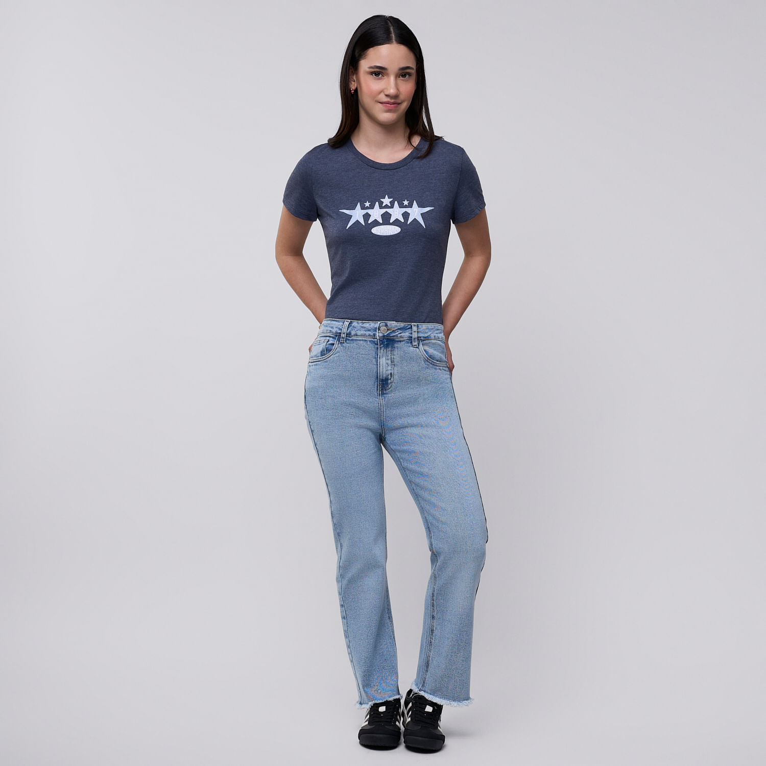 Jean Mujer Crop 1 Amc Culotte Celeste 32