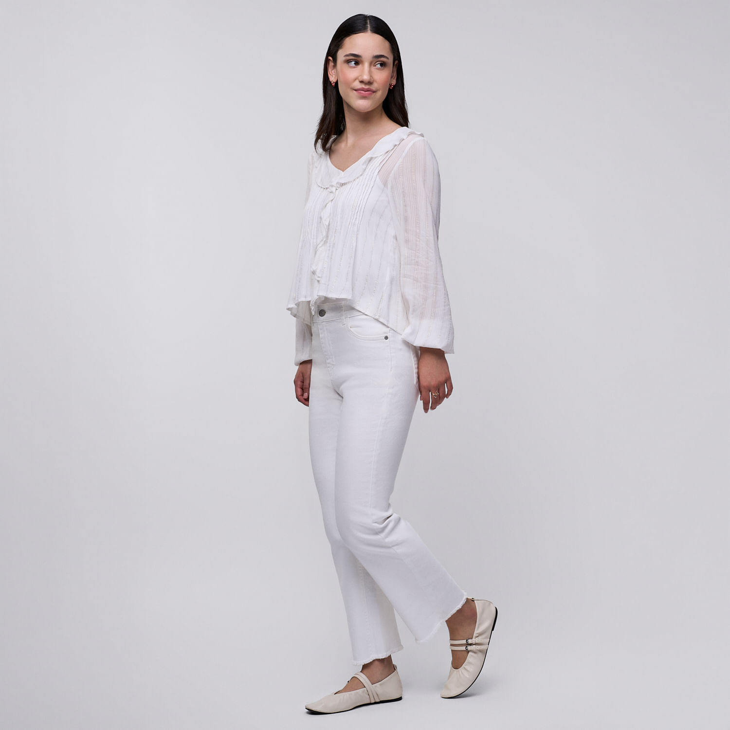 Jean Mujer Crop 1 Amc Culotte Ecru 32