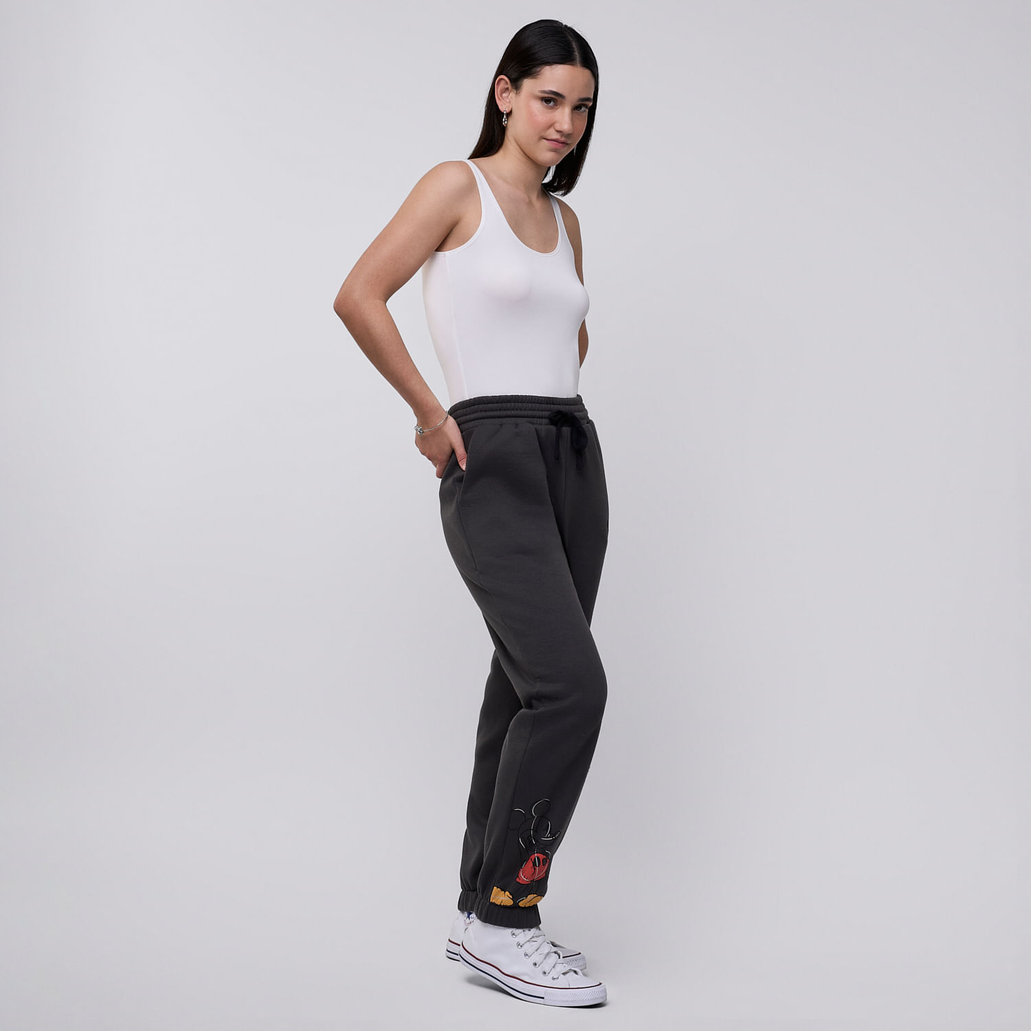 Pantalón De Buzo Mujer Jogger Disney Charcoal S