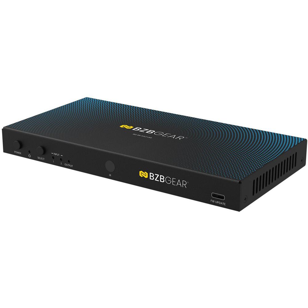 BZBGEAR Switcher HDMI 2.1 2x1 UHD 8K con Generador de Señal, Soporta HDR10, HLG y Dolby V