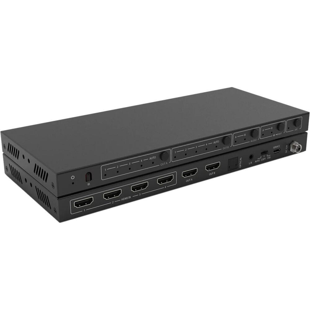 DVDO Matriz HDMI 4K 4x2 con Salidas de Audio, HDR y ARC