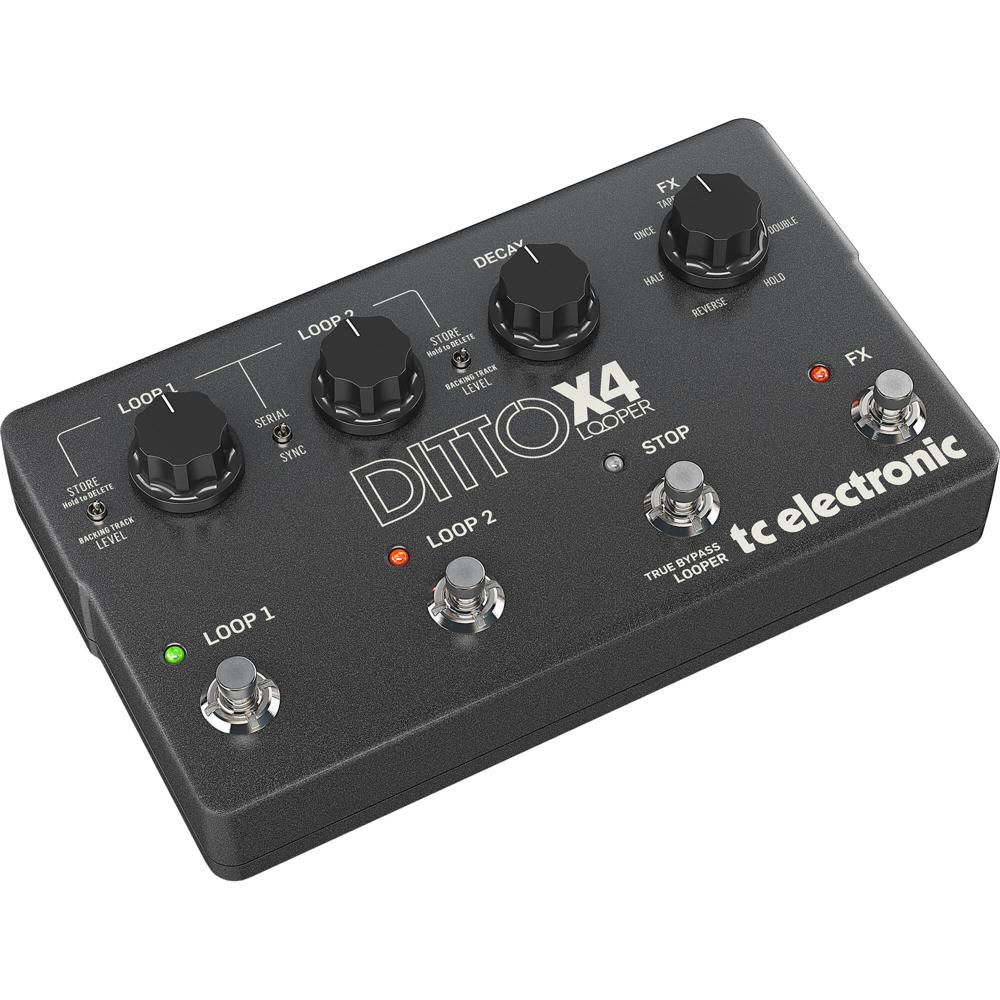 TC Electronic Ditto X4 Looper Pedal Dual-Track con 5 Minutos de Grabación y 7 Efectos FX